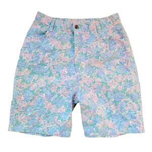 Vintage High Waist Floral Print Cotton Shorts Pastel Colors SEE MEASUREMENTS